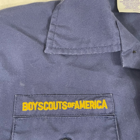 Boys Scouts Of America Youth Blue Short Sleeve Button Up Shirt M - Picture 4 of 10